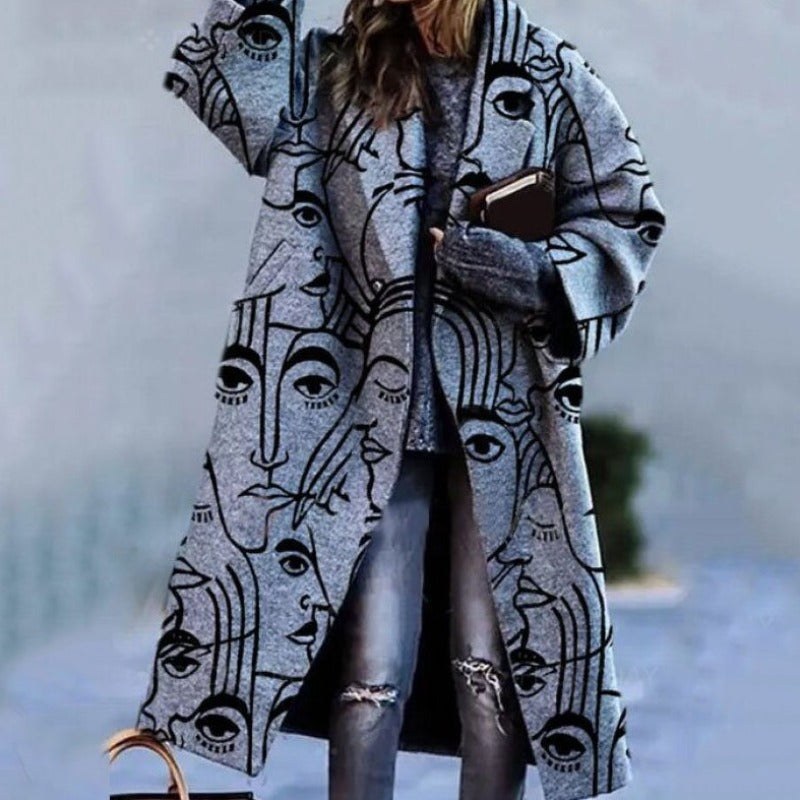 Cappotto lungo donna oversize dalla linea pulita e semplice 7