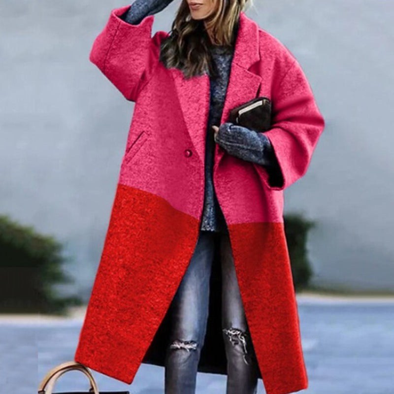 Cappotto lungo donna oversize dalla linea pulita e semplice 3