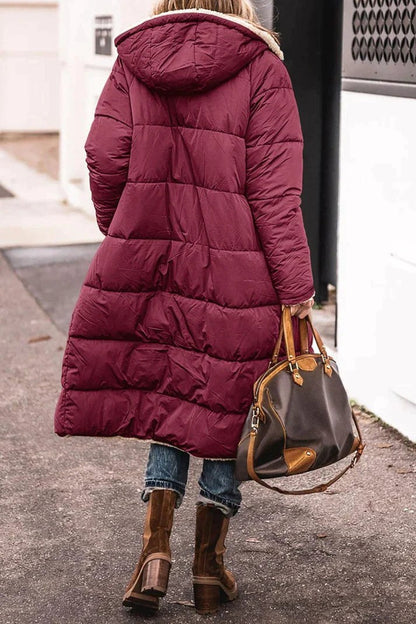 Cappotto lungo donna reversibile foderato in teddy caldo 10