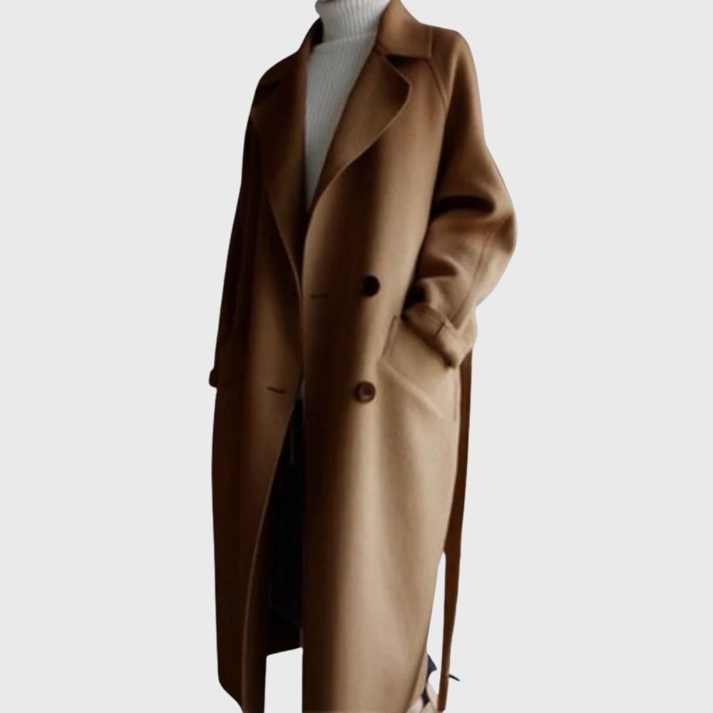 Cappotto lungo invernale donna caldo in tessuto misto 2