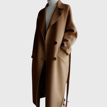 Cappotto lungo invernale donna caldo in tessuto misto 2