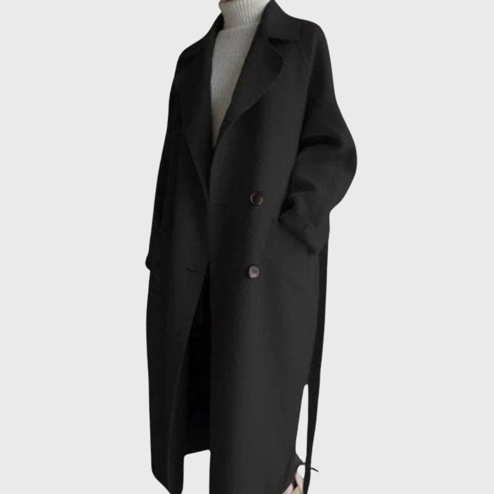Cappotto lungo invernale donna caldo in tessuto misto 3
