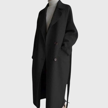 Cappotto lungo invernale donna caldo in tessuto misto 3