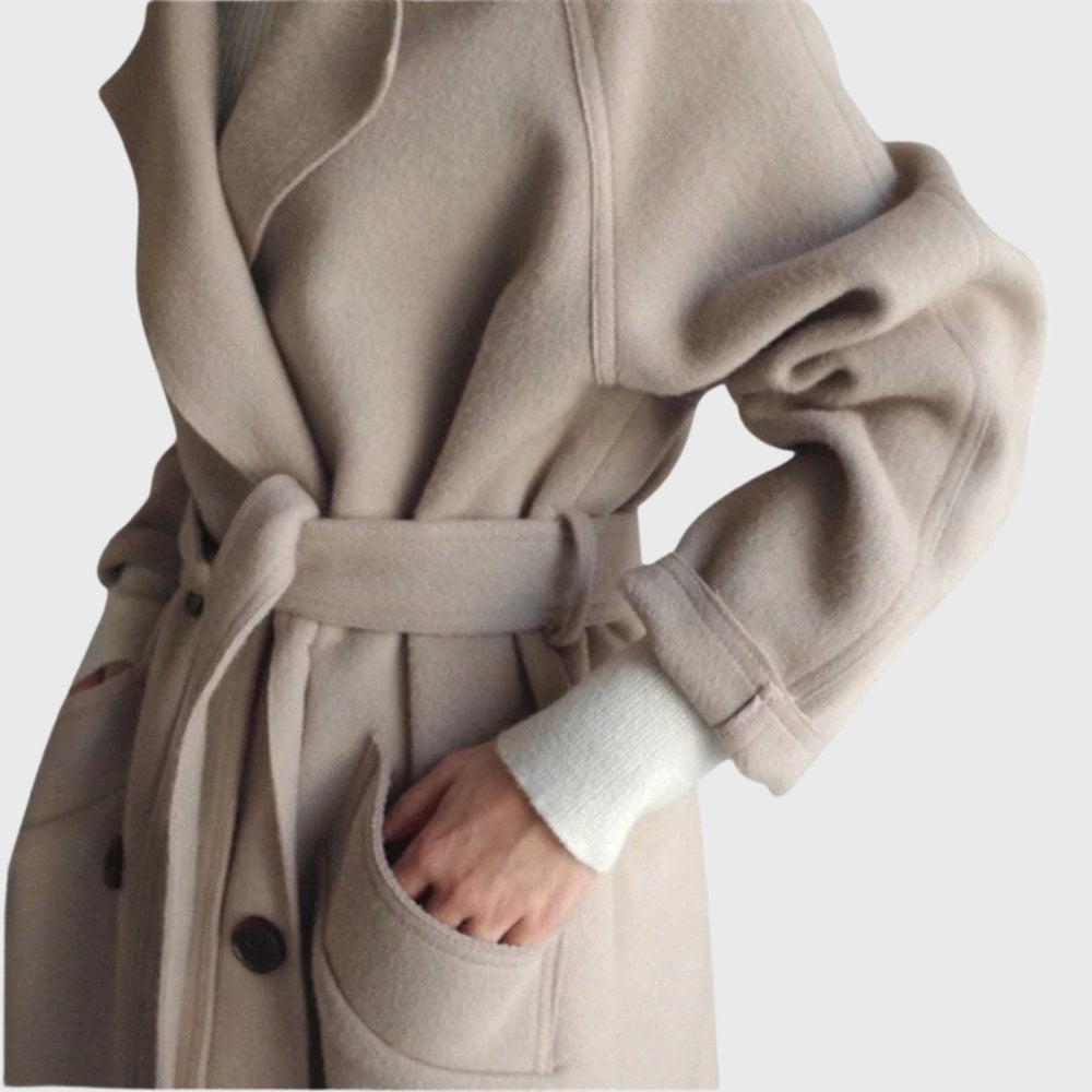 Cappotto lungo invernale donna caldo in tessuto misto 4
