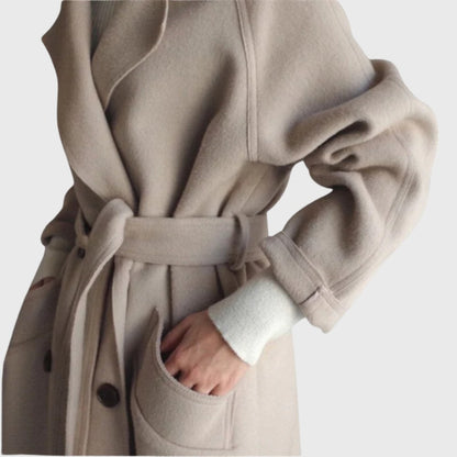 Cappotto lungo invernale donna caldo in tessuto misto 4