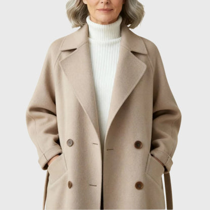 Cappotto lungo invernale donna caldo in tessuto misto 5
