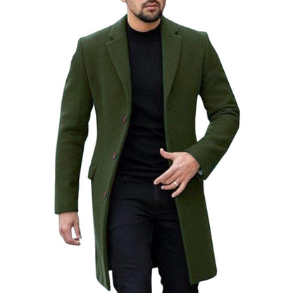 Cappotto lungo uomo elegante con bottoni e colletto classico 5