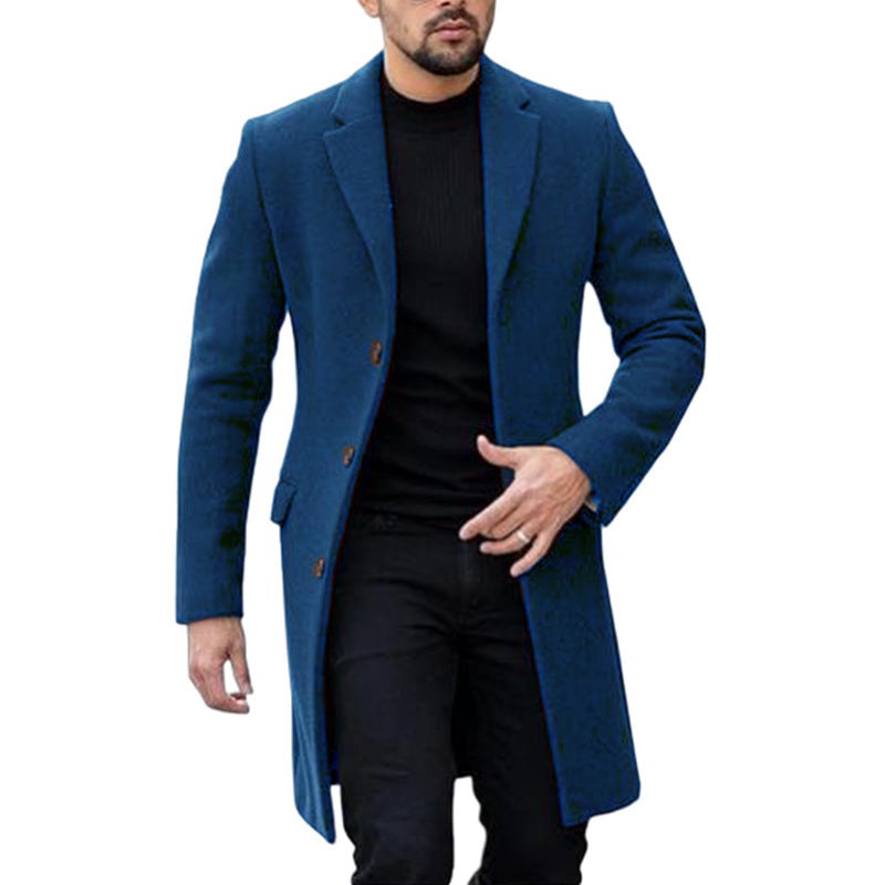 Cappotto lungo uomo elegante con bottoni e colletto classico 3