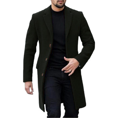 Cappotto lungo uomo elegante con bottoni e colletto classico 4