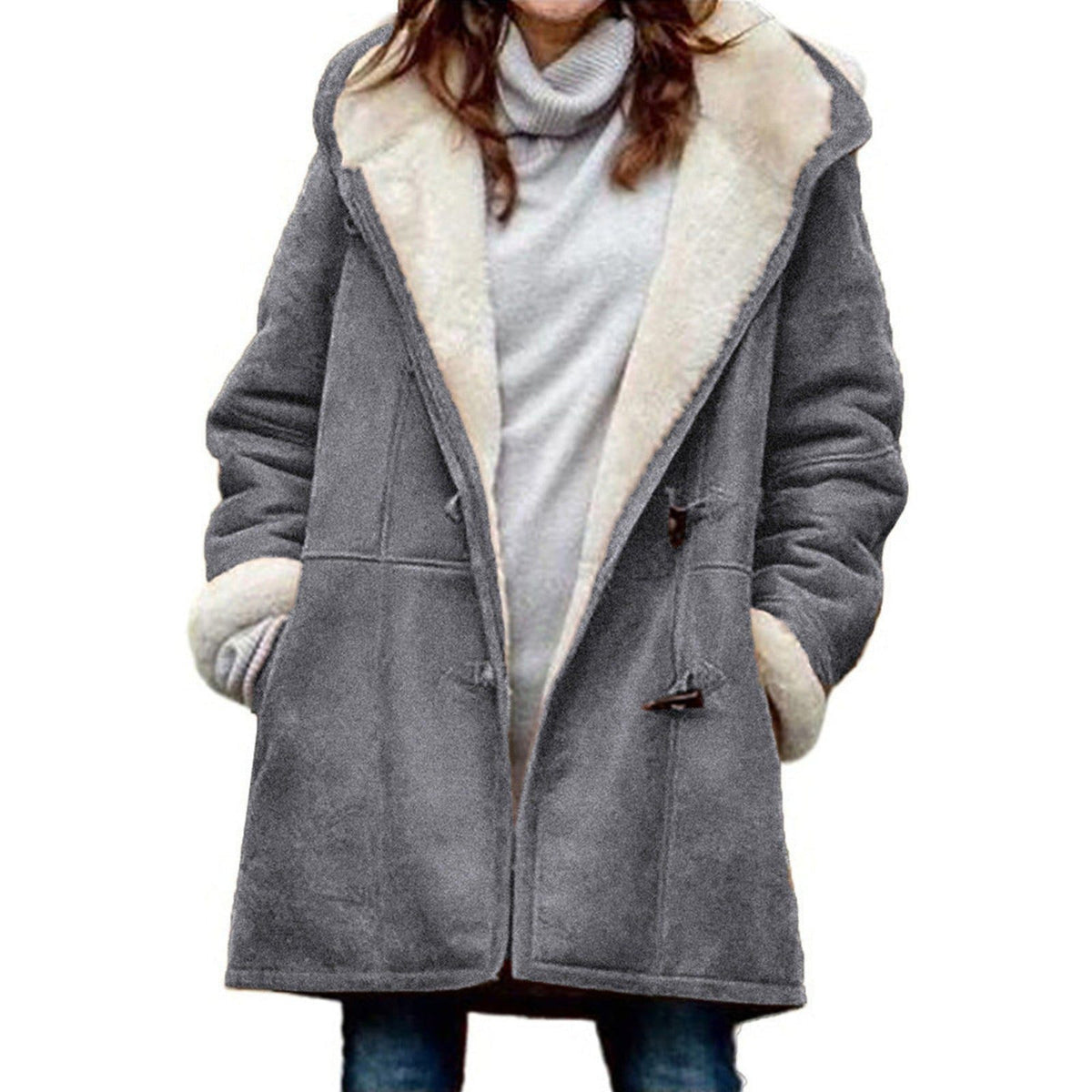 Cappotto montgomery donna con cappuccio e fodera calda 6