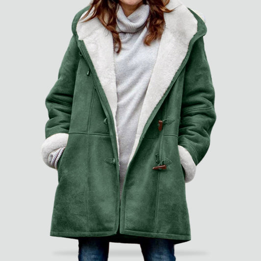 Cappotto montgomery donna con cappuccio e fodera calda