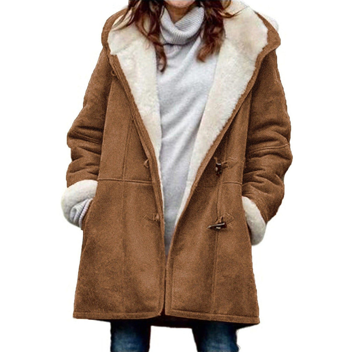 Cappotto montgomery donna con cappuccio e fodera calda 2