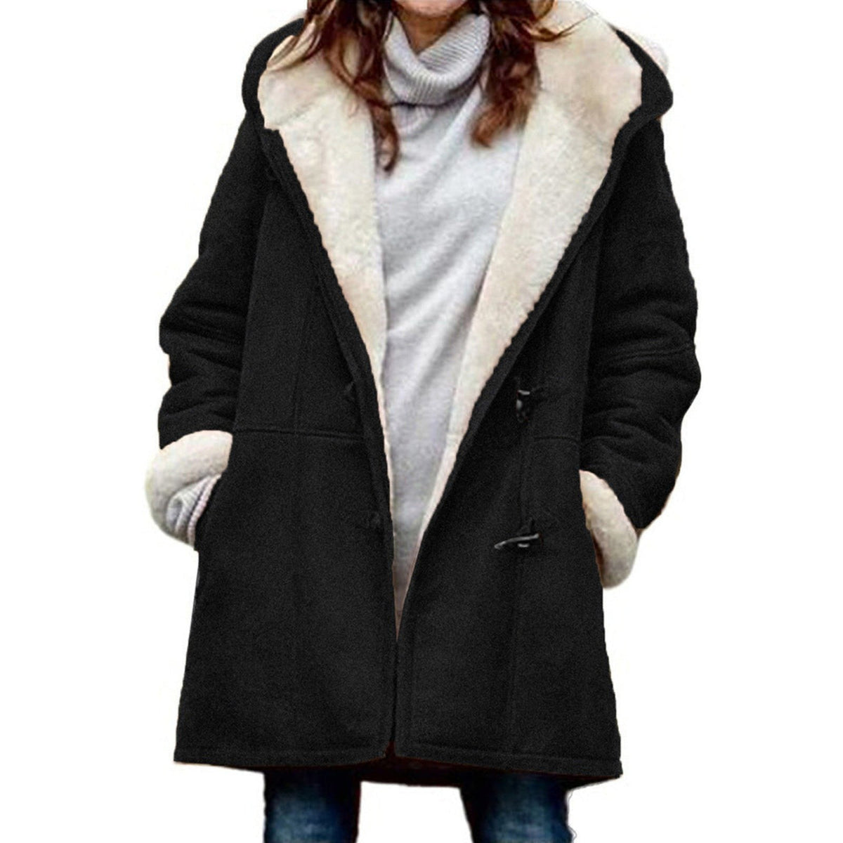 Cappotto montgomery donna con cappuccio e fodera calda 4