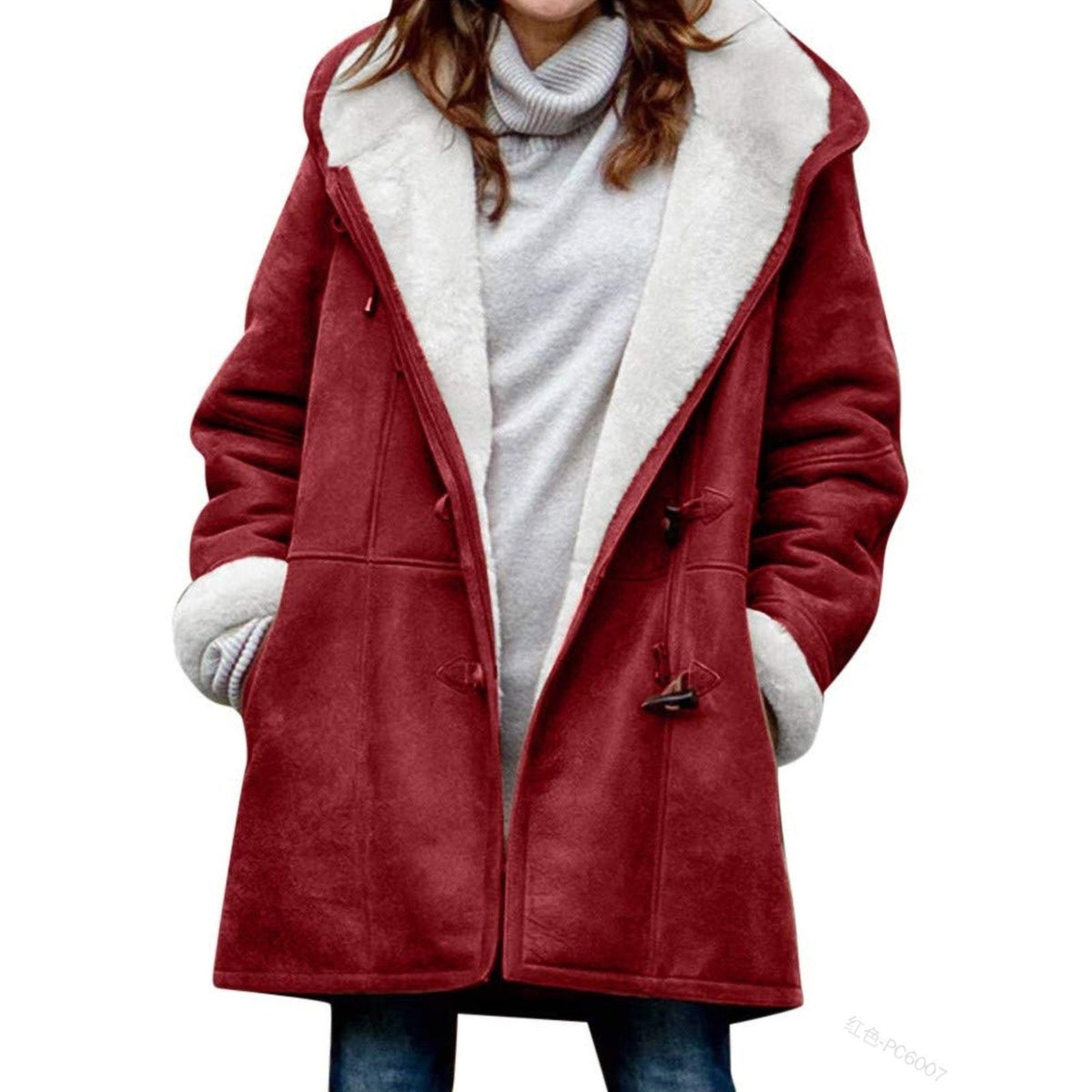 Cappotto montgomery donna con cappuccio e fodera calda 5