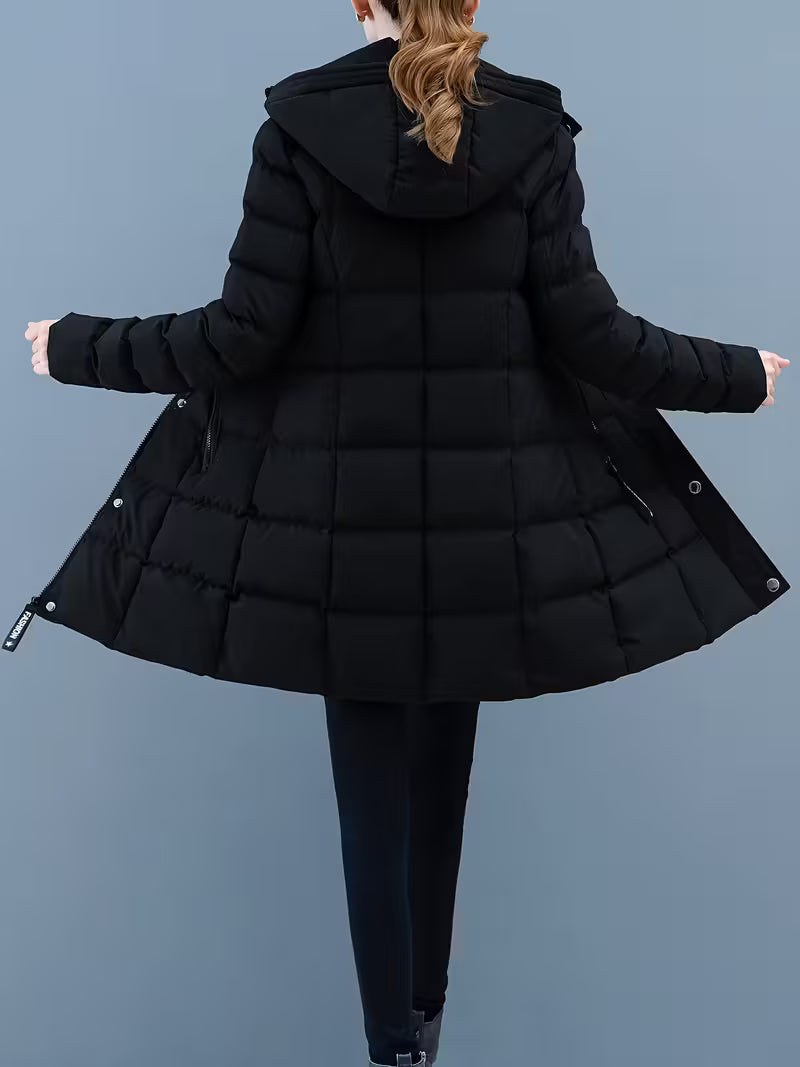 Cappotto trapuntato donna con cappuccio e doppia chiusura 2