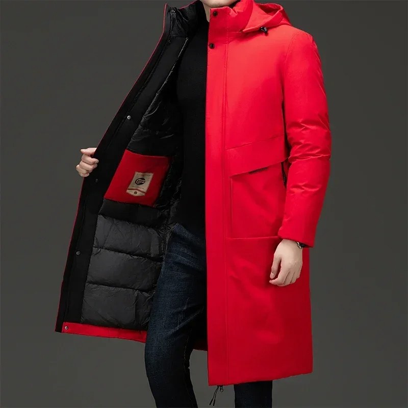 Cappotto trapuntato lungo uomo con cappuccio regolabile 3
