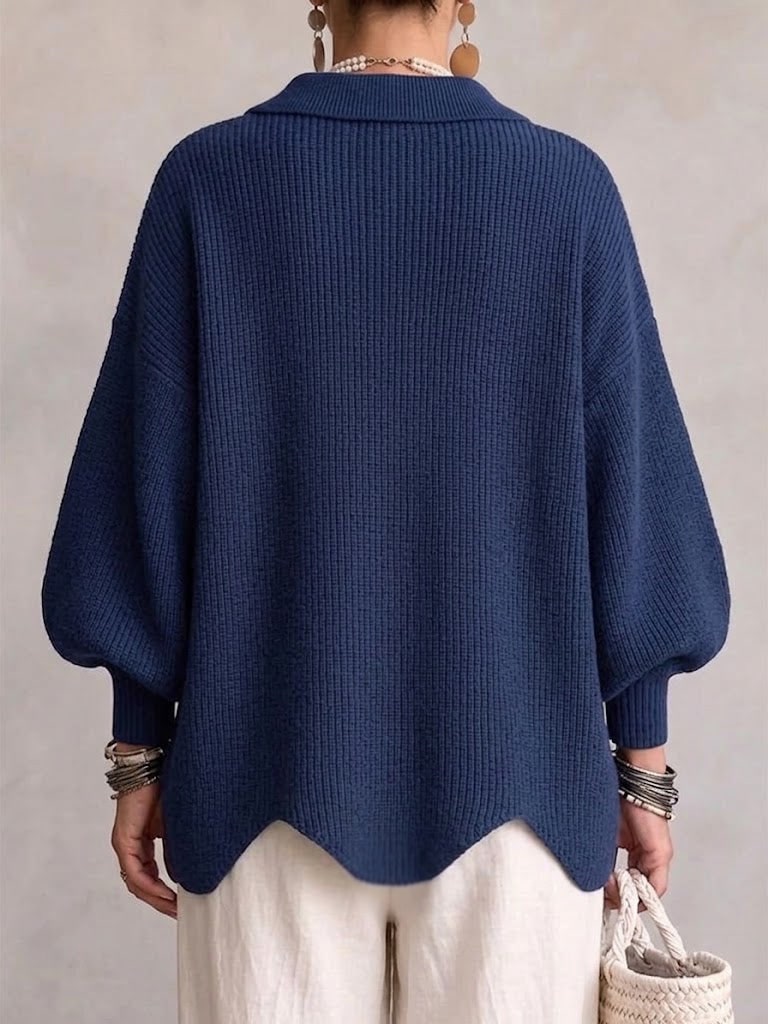 Cardigan oversize con maniche a lanterna e bottoni dorati donna 3