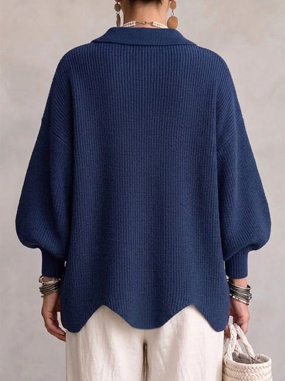 Cardigan oversize con maniche a lanterna e bottoni dorati donna 3