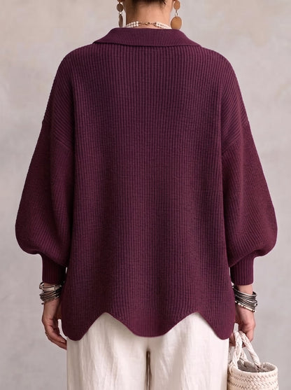 Cardigan oversize con maniche a lanterna e bottoni dorati donna 5
