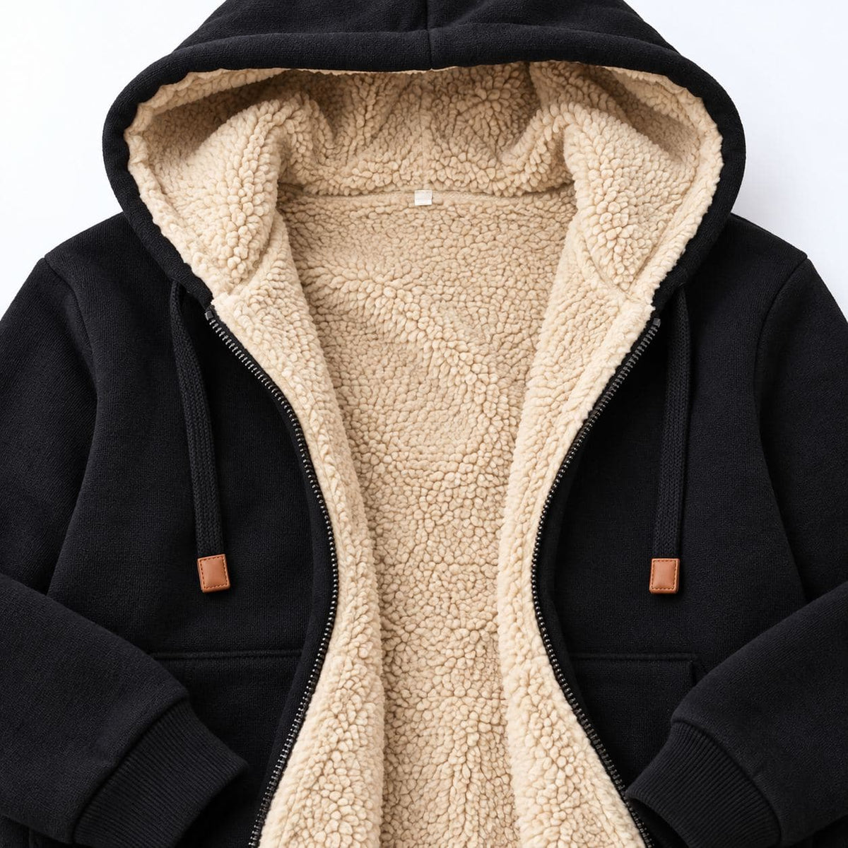 Completo felpa con cappuccio e jogger foderato in pile sherpa donna 4