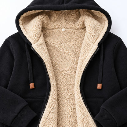 Completo felpa con cappuccio e jogger foderato in pile sherpa donna 4