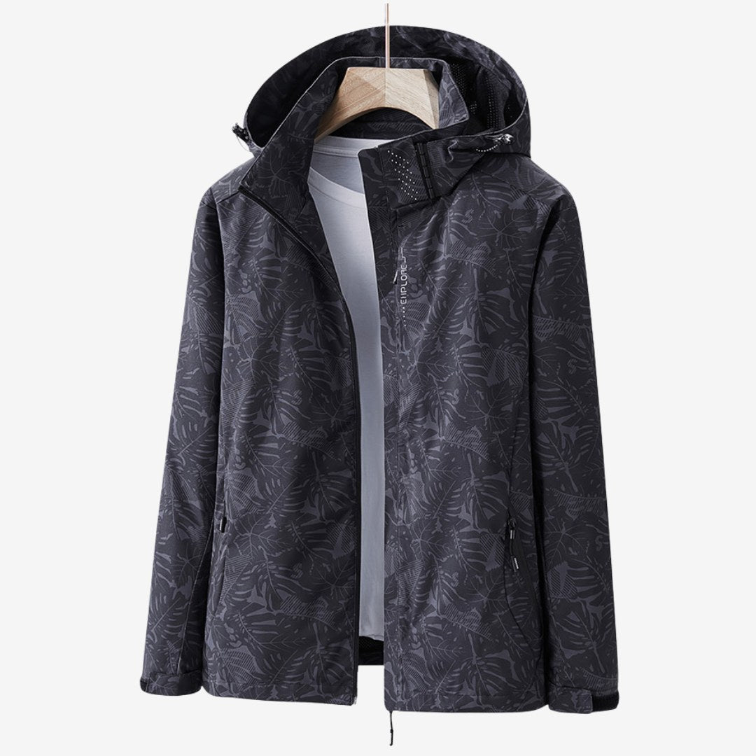 Giacca antipioggia donna con cappuccio a coulisse e zip 3
