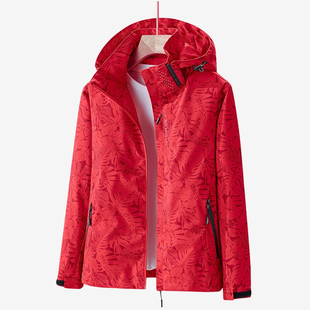 Giacca antipioggia donna con cappuccio a coulisse e zip 6