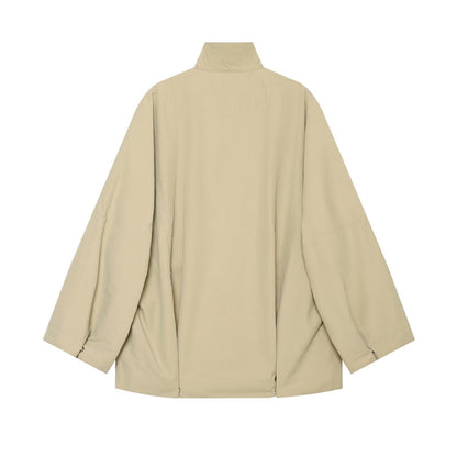 Giacca antipioggia donna oversize a mantella collo alto 2