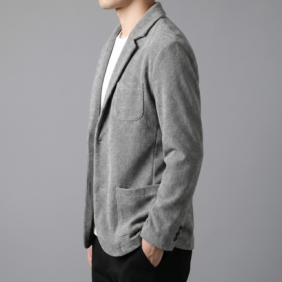Giacca blazer uomo monopetto con revers e taglio sartoriale 5