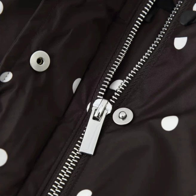 Giacca bomber antipioggia donna a pois con collo alto 3