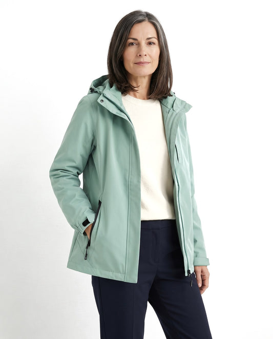 Giacca impermeabile donna con cappuccio staccabile 1
