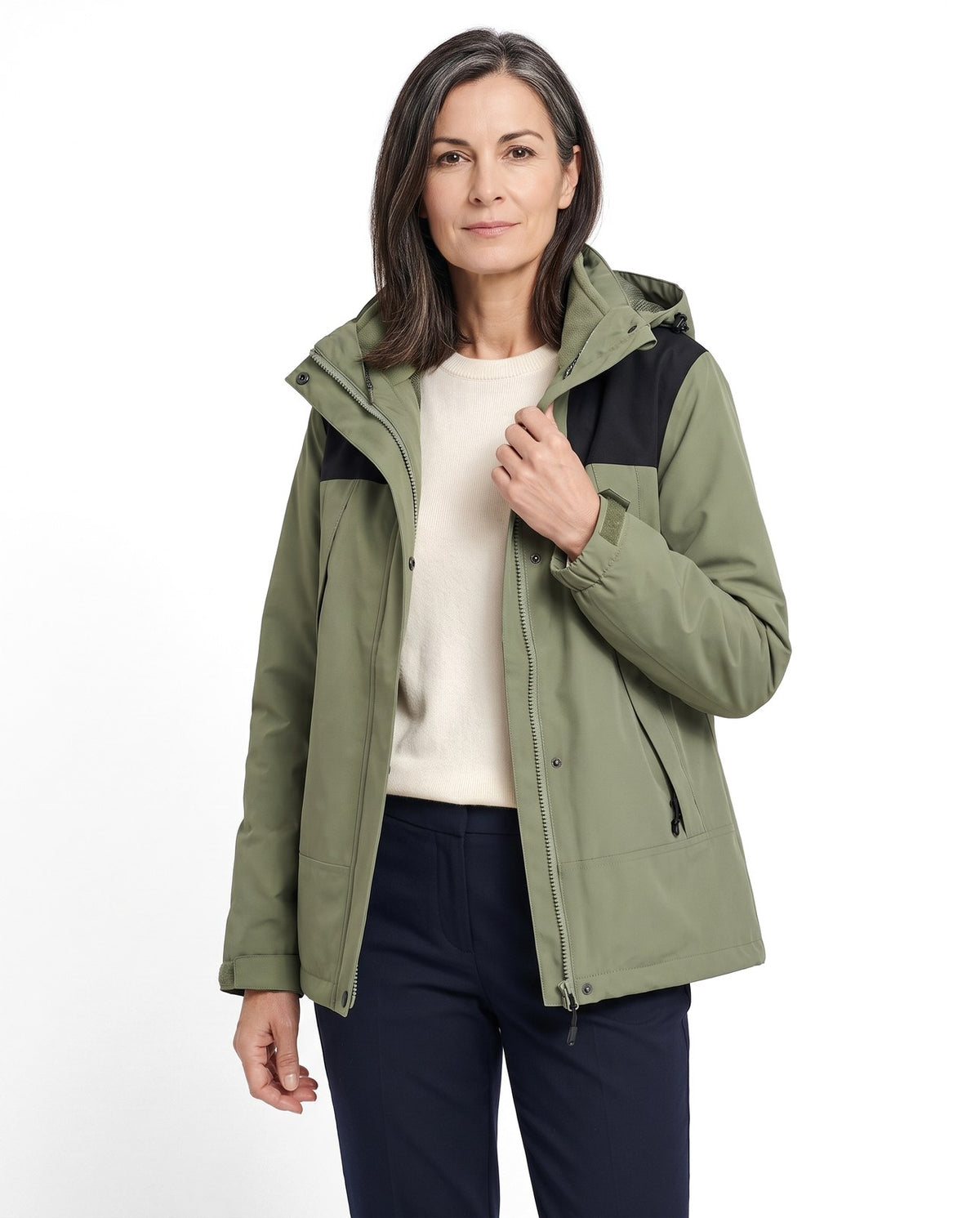 Giacca impermeabile donna 3 in 1 con pile staccabile 1