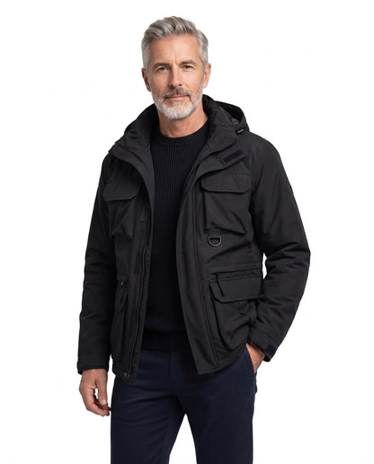 Giacca impermeabile uomo stile militare con molte tasche 1