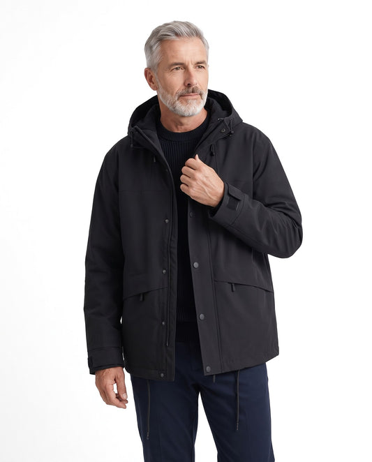 Giacca impermeabile uomo tecnica con cappuccio regolabile 1