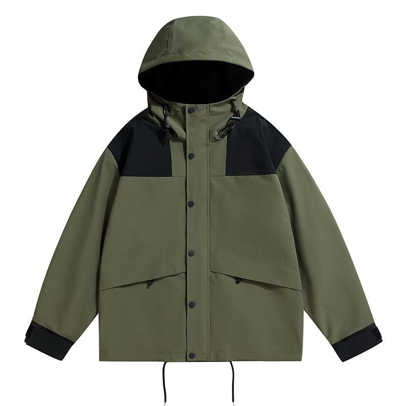 Giacca impermeabile uomo tecnica con cappuccio regolabile 3