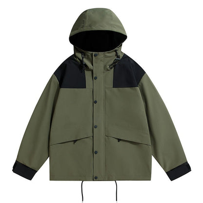 Giacca impermeabile uomo tecnica con cappuccio regolabile 3