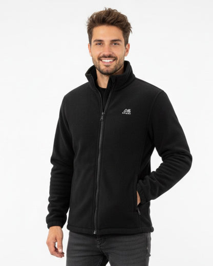 Giacca in pile uomo foderata in sherpa con collo alto e zip 2