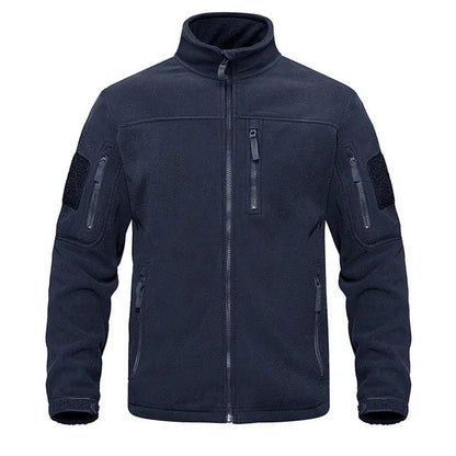 Giacca in pile uomo stile tattico con tasche multiple 5