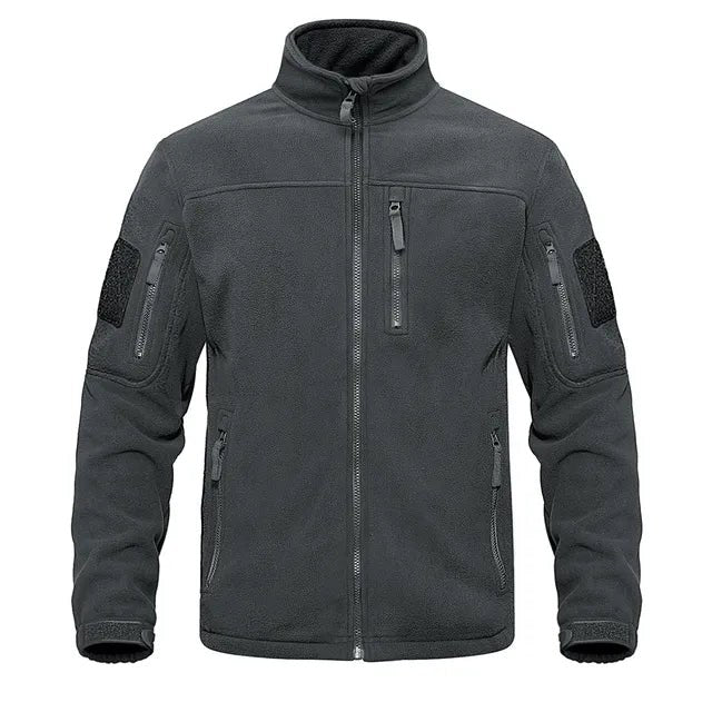 Giacca in pile uomo stile tattico con tasche multiple 4