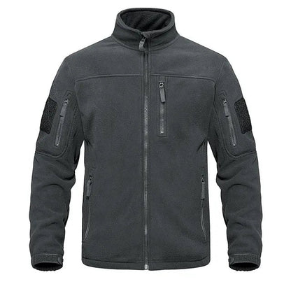 Giacca in pile uomo stile tattico con tasche multiple 4
