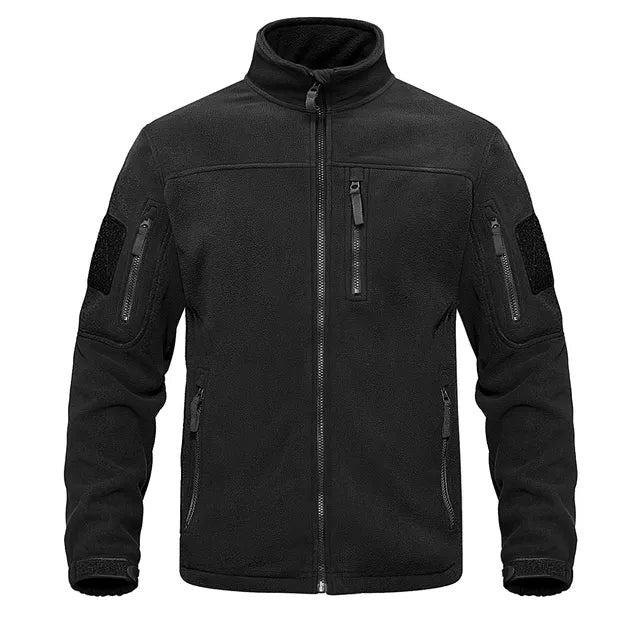Giacca in pile uomo stile tattico con tasche multiple 3