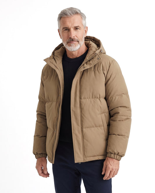 Giacca invernale trapuntata uomo con cappuccio integrato 1