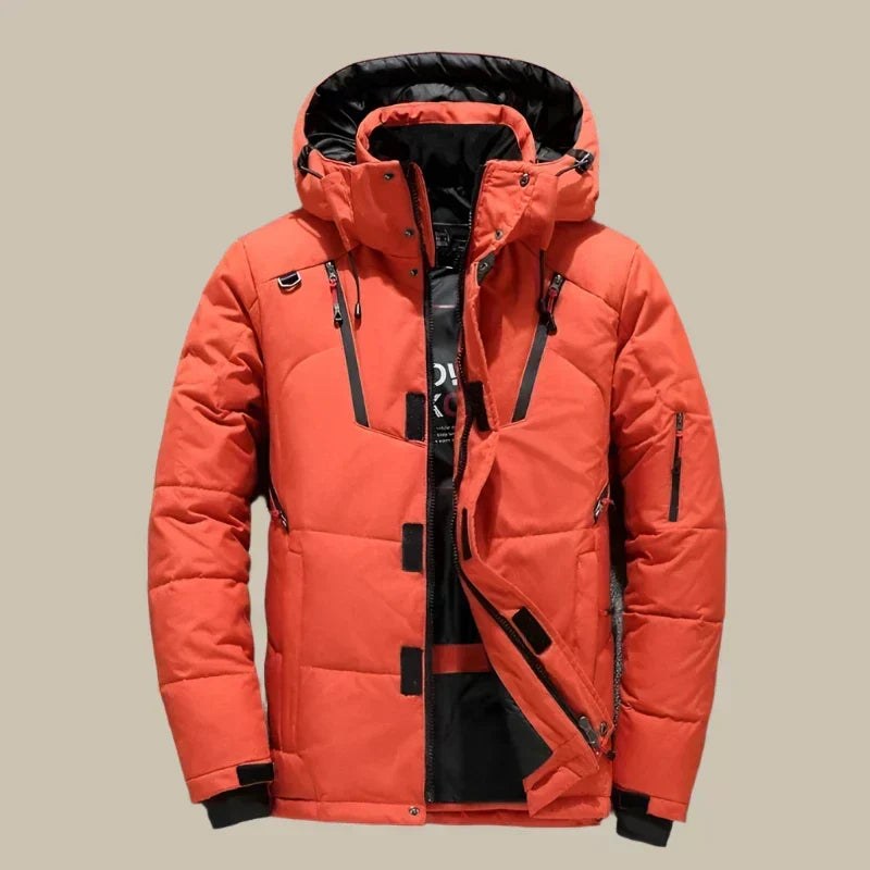 Giacca invernale uomo antivento con cappuccio regolabile 4