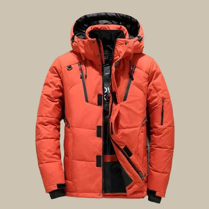 Giacca invernale uomo antivento con cappuccio regolabile 4
