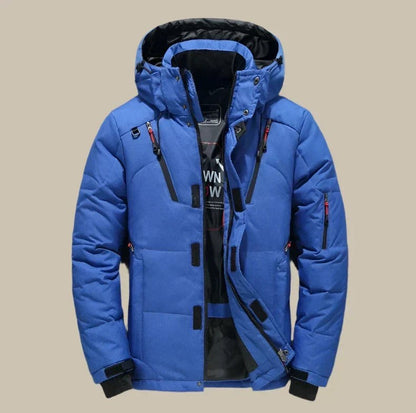 Giacca invernale uomo antivento con cappuccio regolabile 2
