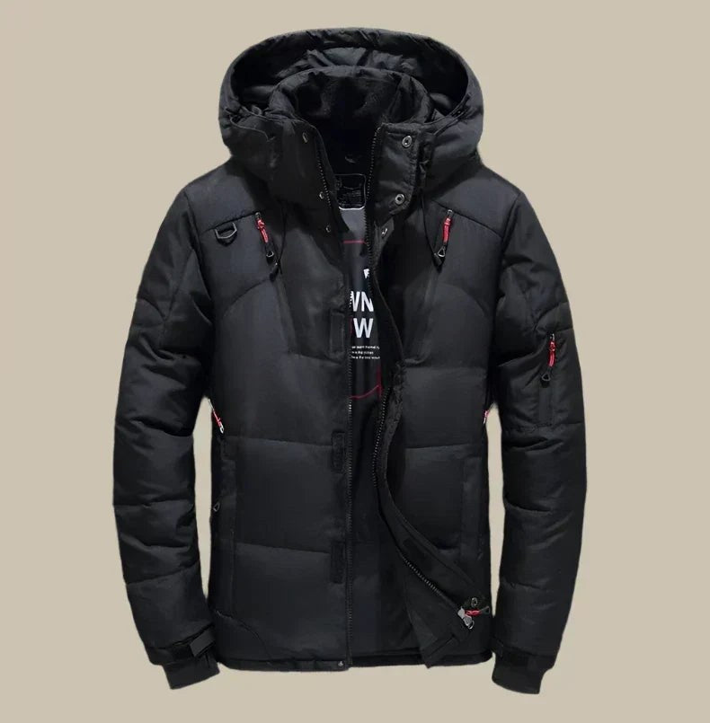 Giacca invernale uomo antivento con cappuccio regolabile 3