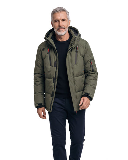 Giacca invernale uomo antivento con cappuccio regolabile 1