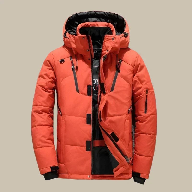 Giacca invernale uomo antivento con cappuccio regolabile 6