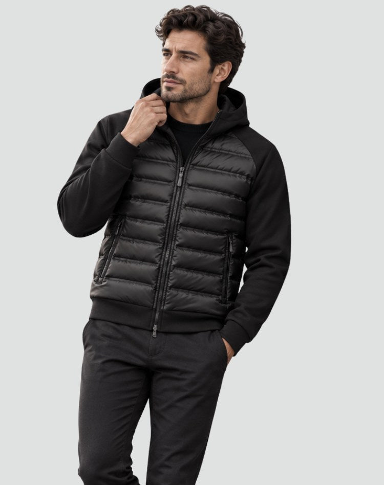 Giacca invernale uomo imbottita ibrida con cappuccio 4