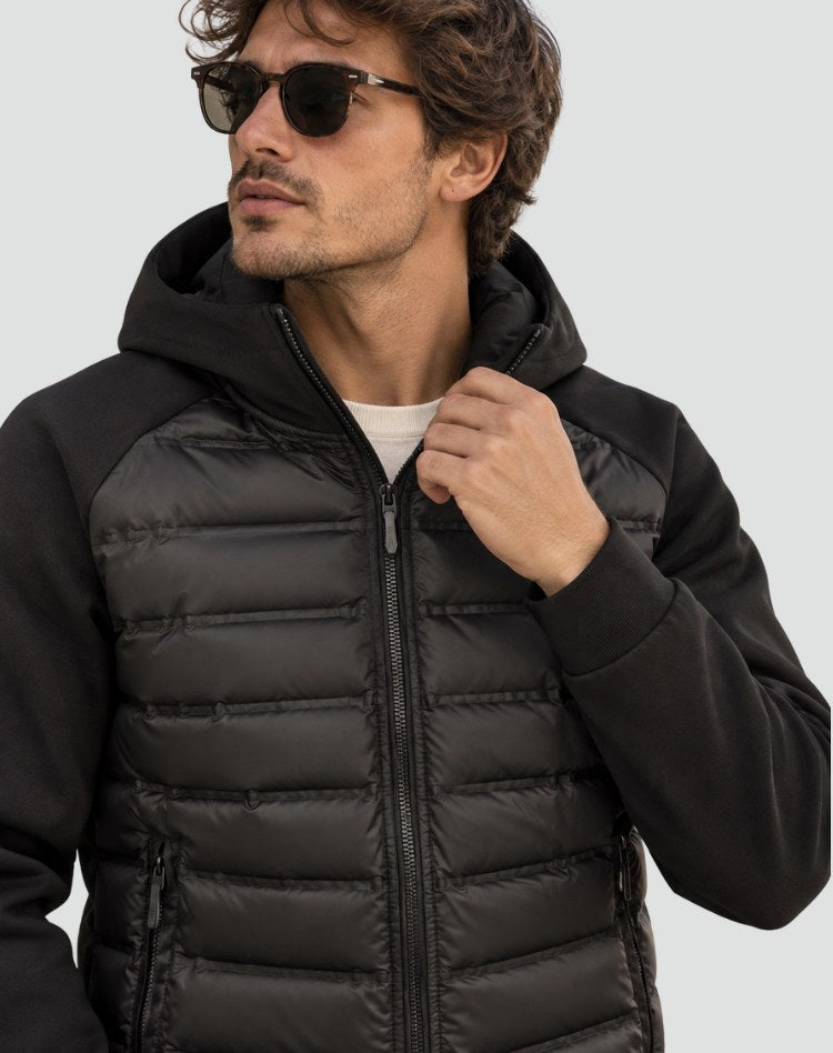 Giacca invernale uomo imbottita ibrida con cappuccio 5